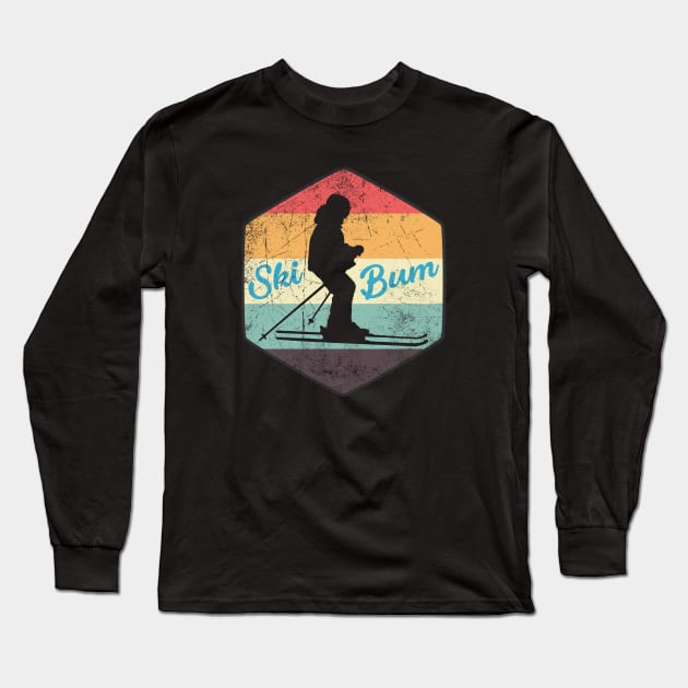 70's Retro Ski Bum Long Sleeve T-Shirt by jpmariano